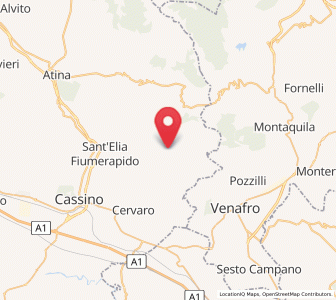 Map of Acquafondata, Lazio