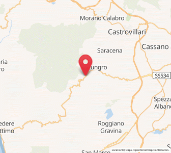 Map of Acquaformosa, Calabria