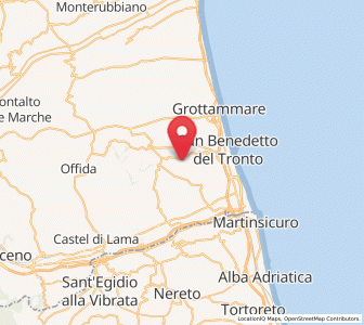 Map of Acquaviva Picena, The Marches