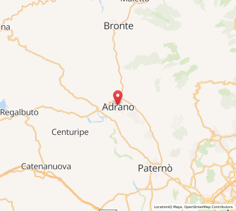 Map of Adrano, Sicily