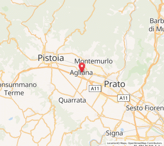 Map of Agliana, Tuscany