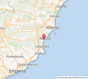 Map of Alassio, Liguria