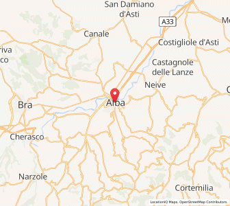 Map of Alba, Piedmont