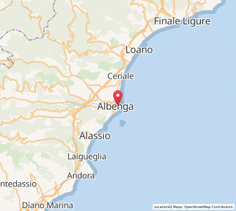 Map of Albenga, Liguria