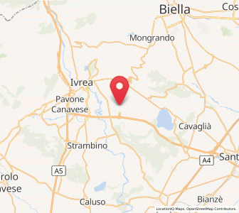 Map of Albiano d'Ivrea, Piedmont