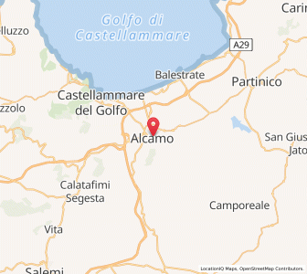 Map of Alcamo, Sicily