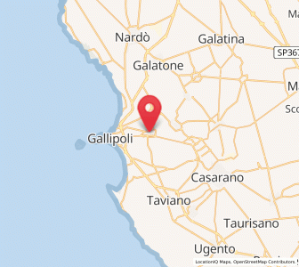 Map of Alezio, Apulia