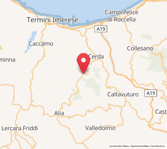 Map of Aliminusa, Sicily