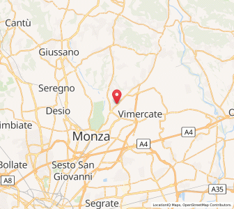 Map of Arcore, Lombardy