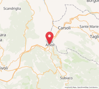 Map of Arsoli, Lazio