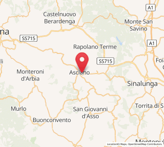 Map of Asciano, Tuscany