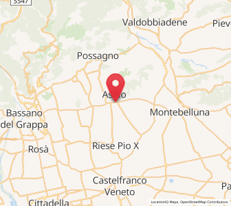 Map of Asolo, Veneto