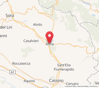 Map of Atina, Lazio