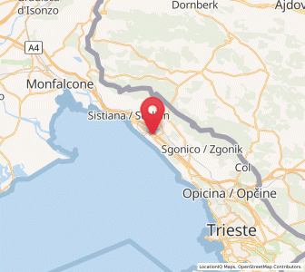 Map of Aurisina, Friuli Venezia Giulia