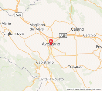 Map of Avezzano, Abruzzo