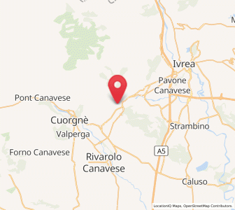 Map of Baldissero Canavese, Piedmont