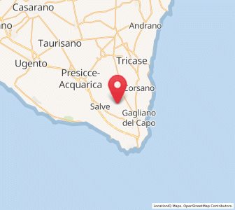 Map of Barbarano del Capo, Apulia
