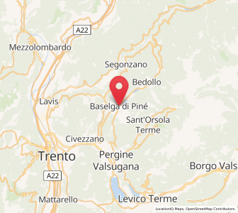 Map of Baselga di Pinè, Trentino-Alto Adige