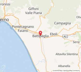 Map of Battipaglia, Campania
