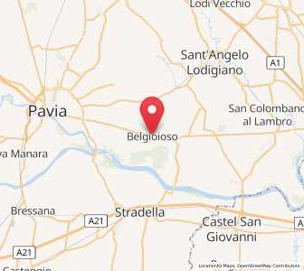 Map of Belgioioso, Lombardy