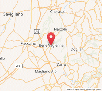 Map of Bene Vagienna, Piedmont