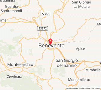 Map of Benevento, Campania