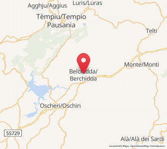 Map of Berchidda, Sardinia