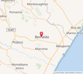 Map of Bernalda, Basilicate