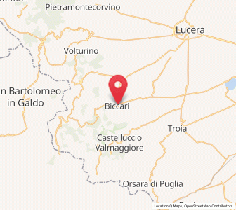 Map of Biccari, Apulia