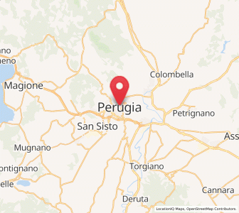 Map of bishopric of Perugia, Umbria