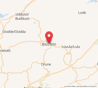 Map of Bitti, Sardinia
