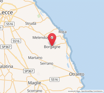 Map of Borgagne, Apulia
