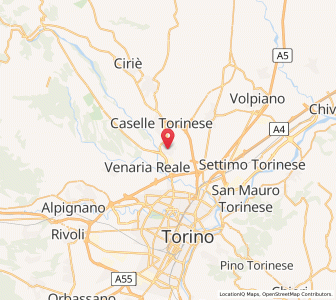 Map of Borgaro Torinese, Piedmont