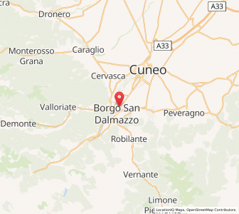 Map of Borgo San Dalmazzo, Piedmont