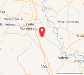 Map of Borgo San Martino, Piedmont