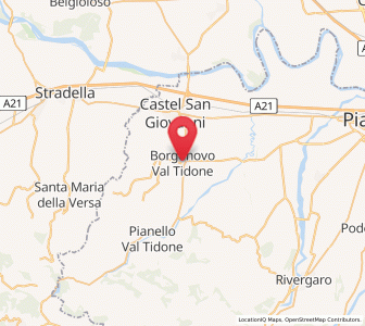 Map of Borgonovo Valtidone, Emilia-Romagna