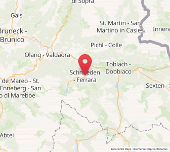 Map of Braies, Trentino-Alto Adige