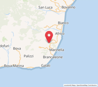 Map of Bruzzano Zeffirio, Calabria