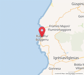Map of Buggerru, Sardinia