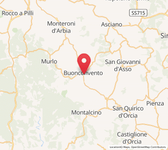 Map of Buonconvento, Tuscany