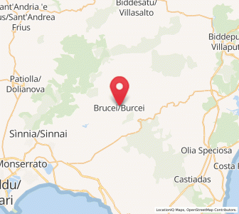 Map of Burcei, Sardinia