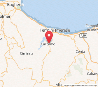 Map of Caccamo, Sicily
