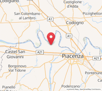 Map of Calendasco, Emilia-Romagna