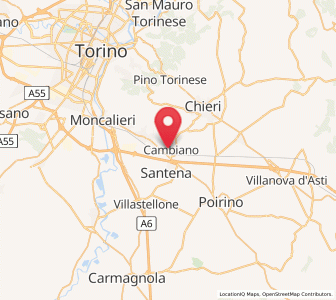 Map of Cambiano, Piedmont