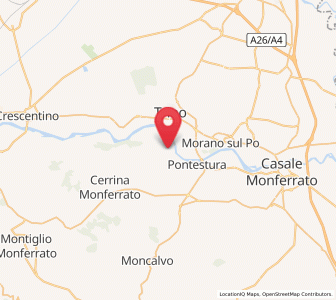 Map of Camino, Piedmont
