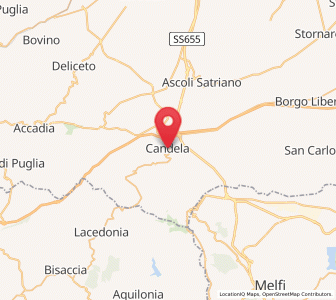 Map of Candela, Apulia