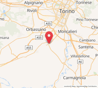 Map of Candiolo, Piedmont