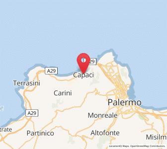 Map of Capaci, Sicily