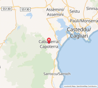 Map of Capoterra, Sardinia