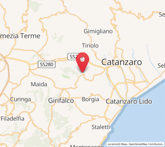 Map of Caraffa di Catanzaro, Calabria